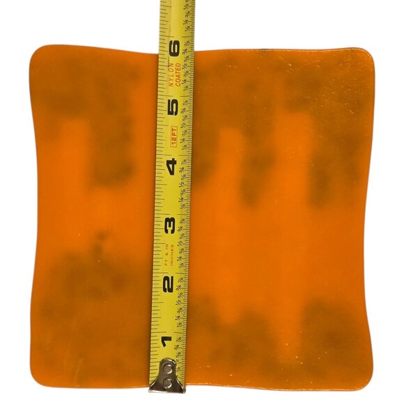 Birch Tree Fused Glass Art Orange Glitter Green Wood Nature Artsy OOAK Vintage - Picture 14 of 16